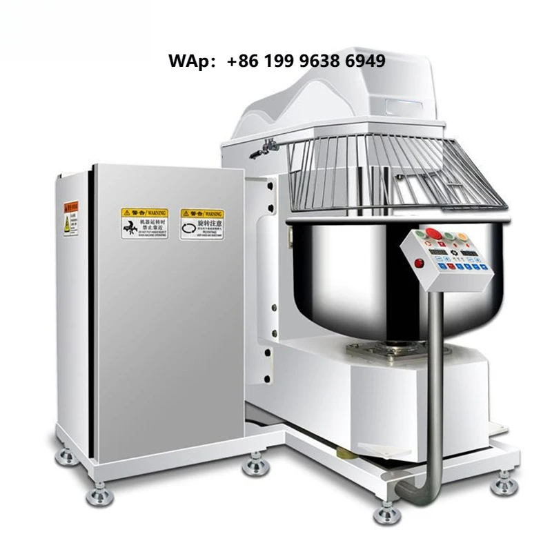 Commercial Stainless Steel Kitchen Mixer Dough Kneading Machine100kg Cake Mixer Machine Spiral Overturning Dough Mixer