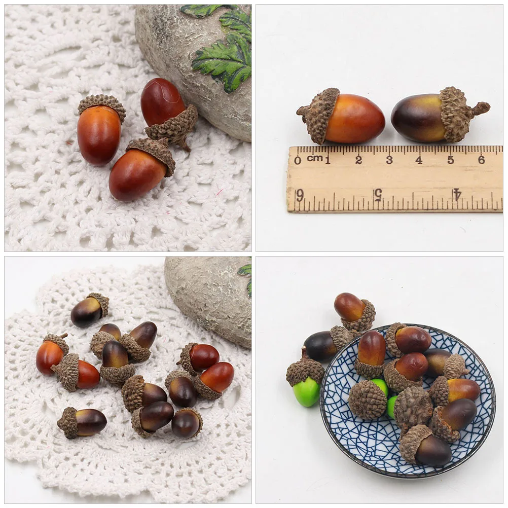 

50Pcs Fake Acorn Ornaments Simulated Acorns for Christmas Decor Home Decoration Xmas Tree Pendant Photography Props