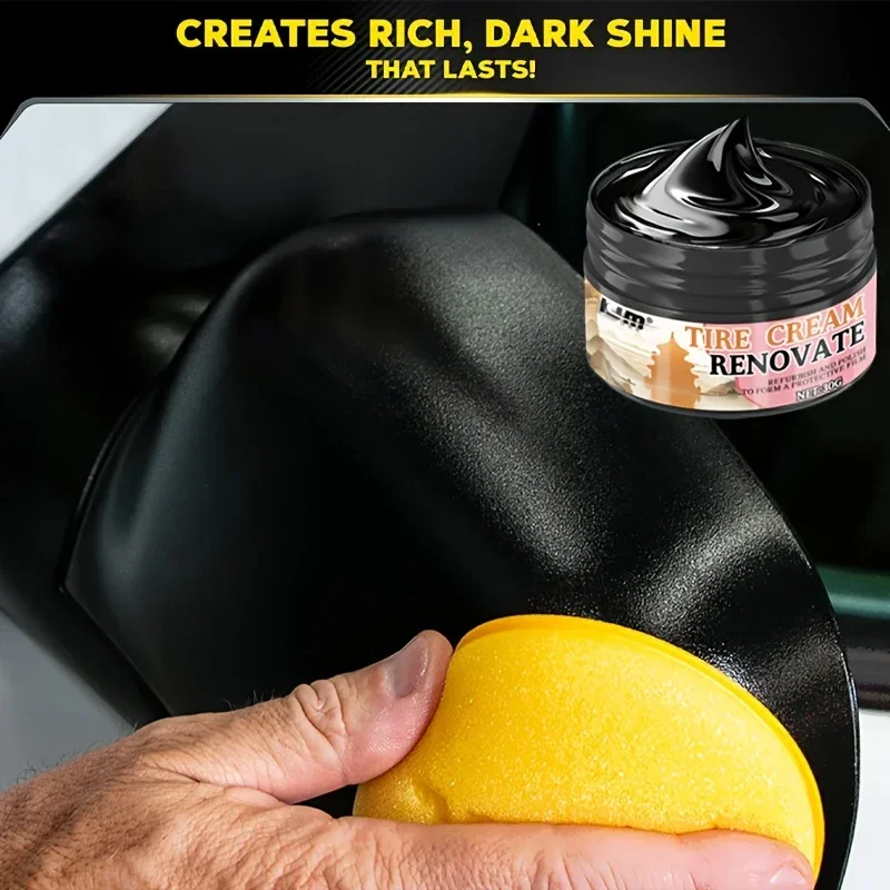 Specialized tire and rubber restoration wax - restores black shine, prevents cracking, plastic and seat repair-suitable for car