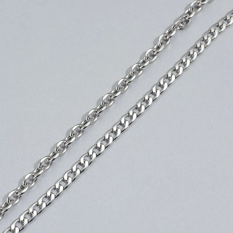Titanium Steel Star Cross Pendant Necklace for Women Men Punk Gothic Black Stone Chain Jewelry