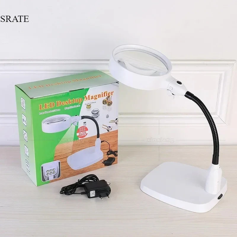 

Лупы для обслуживания 110 В-240 В со светодиодной подсветкой, 10-кратная лупа для экрана телефона, ручная пайка, лупа, зажим для пайки