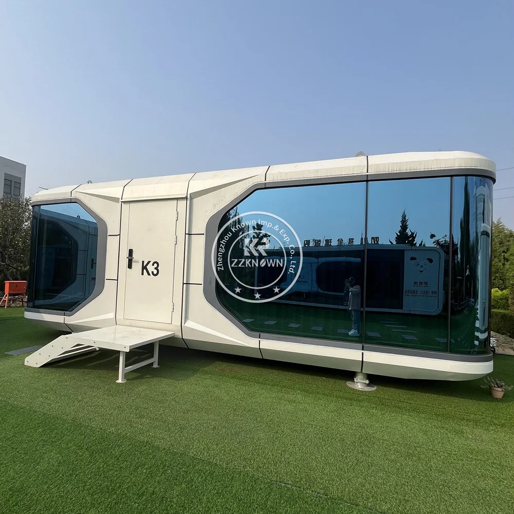 Movable Space Capsule House Mobile Glamping Capsule Resort Hotel Mobile Prefabricated House Modular Container Home