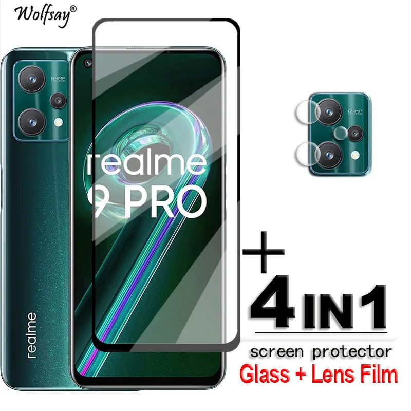 

Стекло для Realme 9 Pro, полное покрытие, Защита экрана для Realme 9 Pro, закаленное стекло для Realme 9 Pro 9i 8i C25S C21Y, пленка для объектива