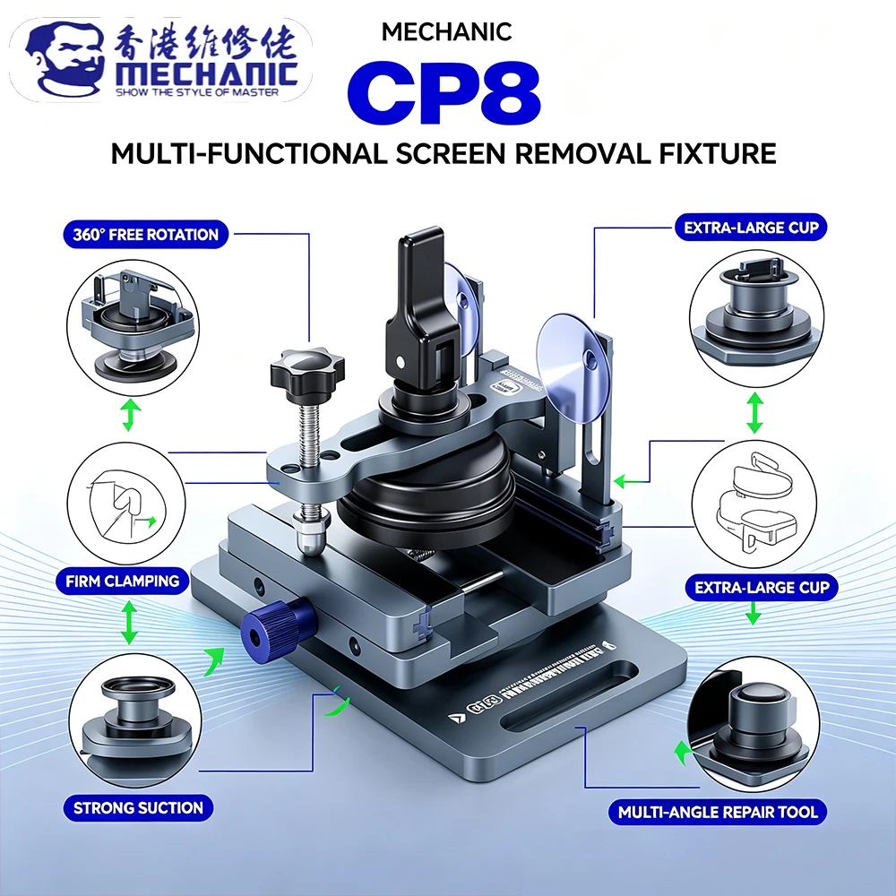 MECHANIC CP8 Multi-Functional Screen Separation Rotating Fixture Screen Side-Hanging for Mobile Phone Repair Screen Removal Tool