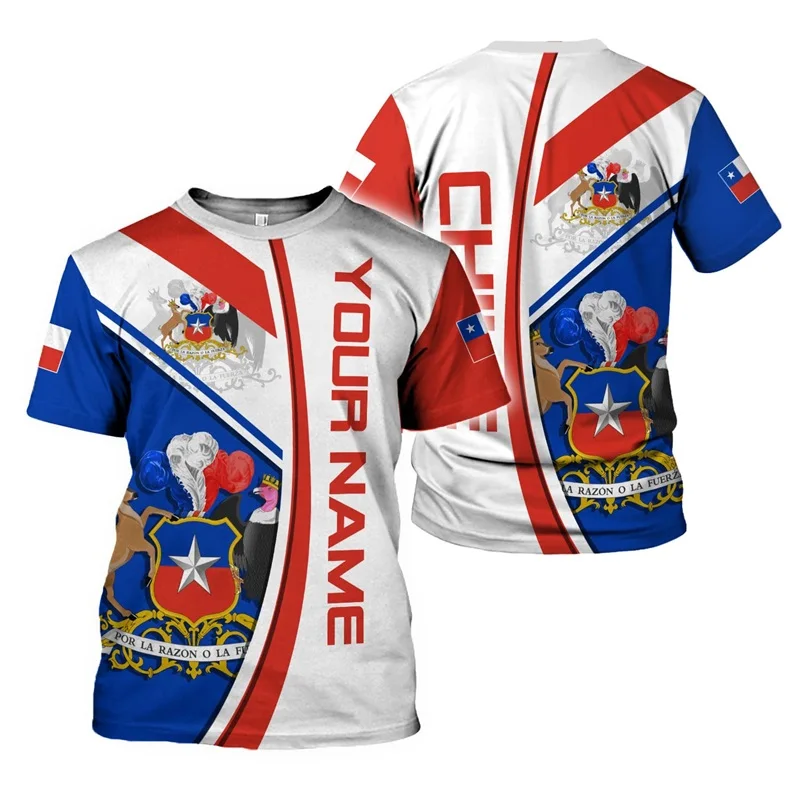 Custom Name Chile Independence Day T-shirt Men Women Summer Short-sleeved Casual Tees Chilean Flag Graphic T Shirts Tops