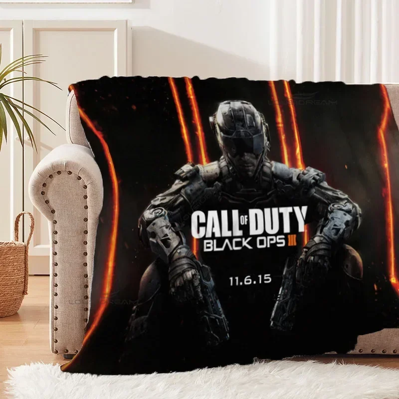 بطانية Call of Duty Patterns Gamer من الفلانيل - بطانية بتصميم أريكة مريحة فائقة النعومة للمراتب