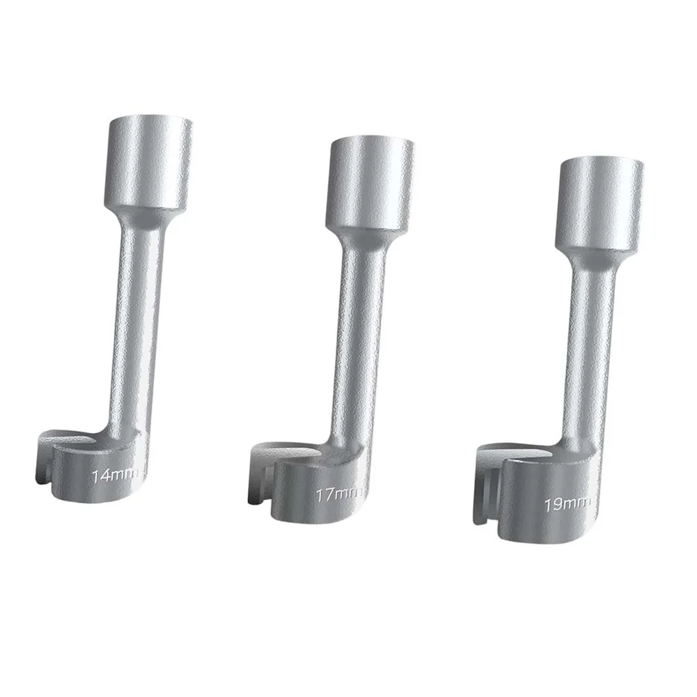 3PCS Diesel Fuel Line Socket Kit Compatible with Common Rail Injection Systems Featuring 14mm 17mm 19mm Bent Handle Sockets