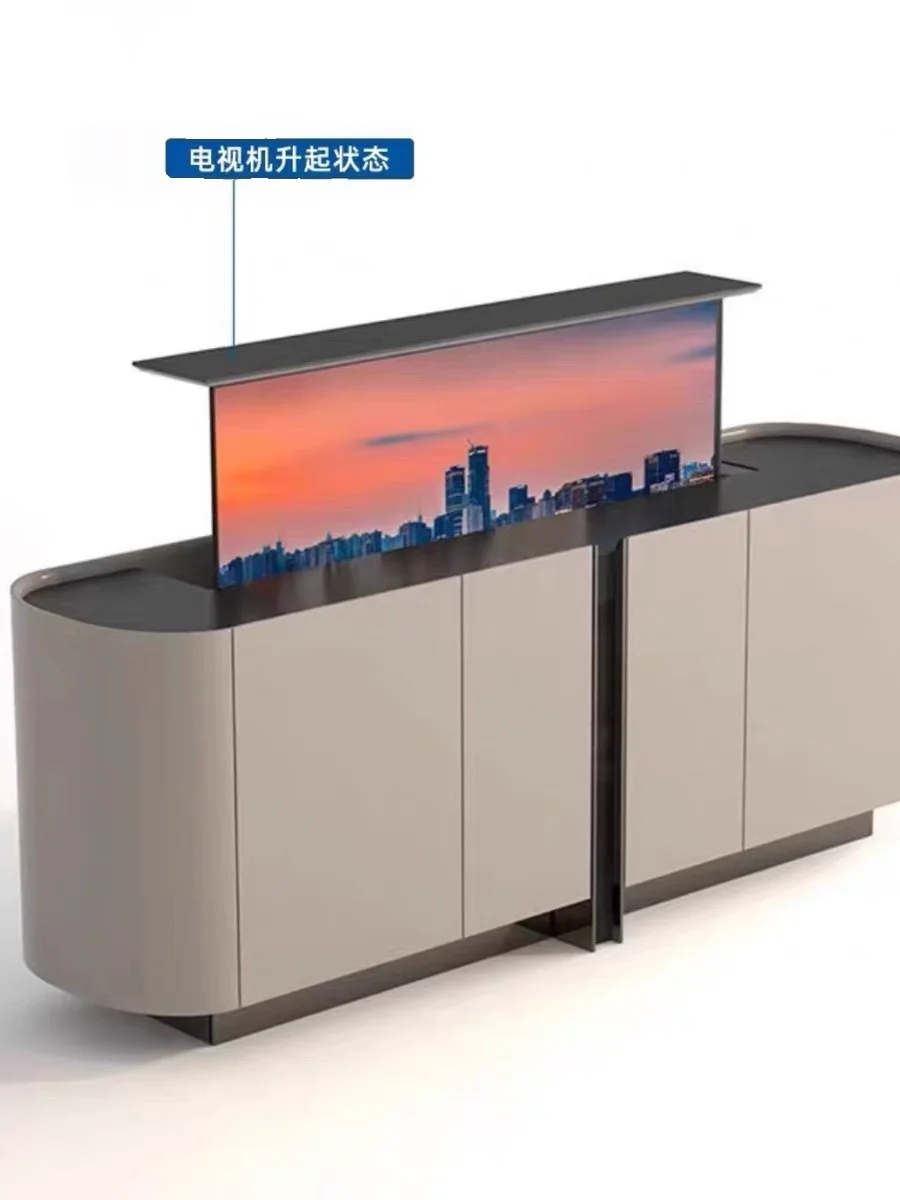 Modern light luxury intelligent remote control electric lifting TV cabinet is integrated with Su Mingyu's TV cabinet in the