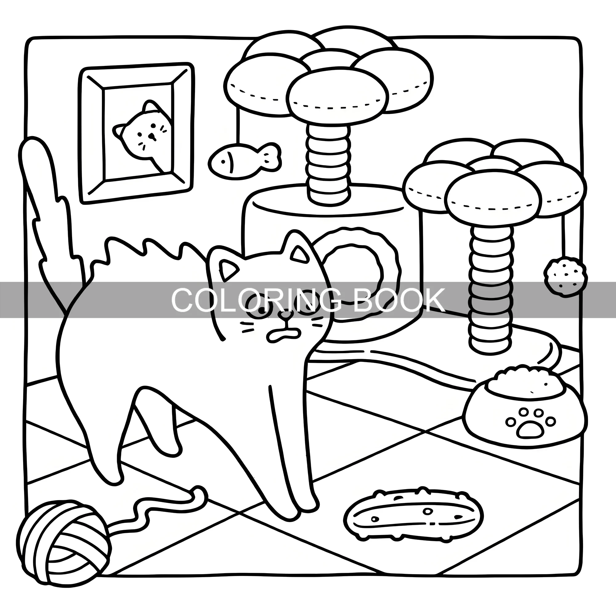 Herzwärmendes Katzenleben-Malbuch – 24-seitiger Spaß und Kreativität | Bilderbuch für alle Altersgruppen – Detail 5