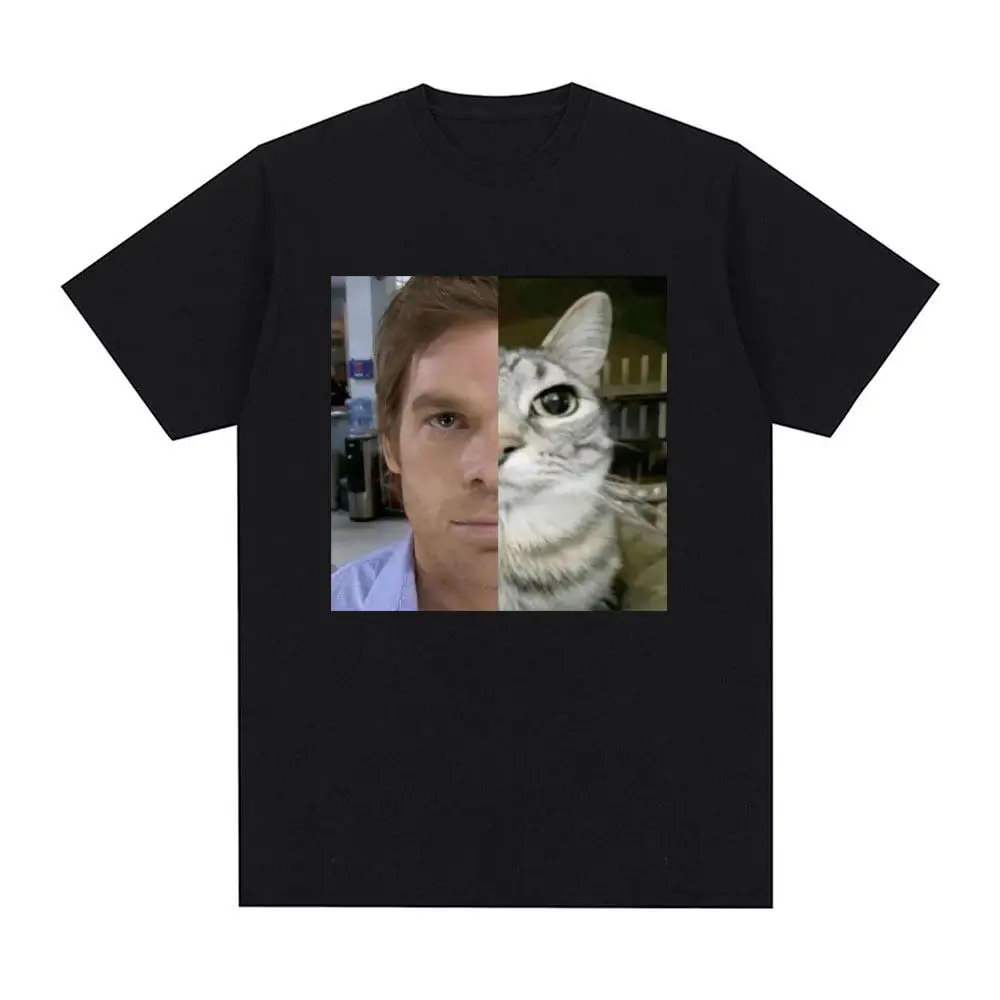 Camiseta masculina de manga curta com estampa divertida do Dexter Morgan, estilo europeu e americano, Fortnite