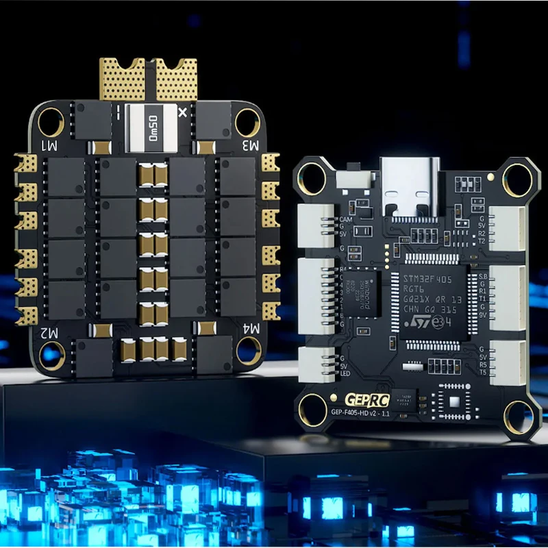 ชุดควบคุมการบิน GEPRC TAKER F405 BLS 50A Stack 42688-P พร้อมไจโรสโคป 16MB บันทึกข้อมูลการบินแบบ Black Box วิเคราะห์ข้อมูลการบิน พร้อมใช้งาน (Plug and Play) สำหรับโดรนแข่ง FPV