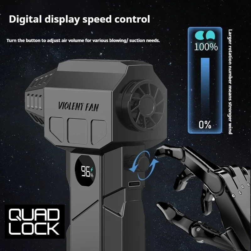 

QUAD LOCK Ventilateur violent 200000 tr/min, aspirateur puissant, nettoyeur de poussière, Turbo Jet air pump bike pump