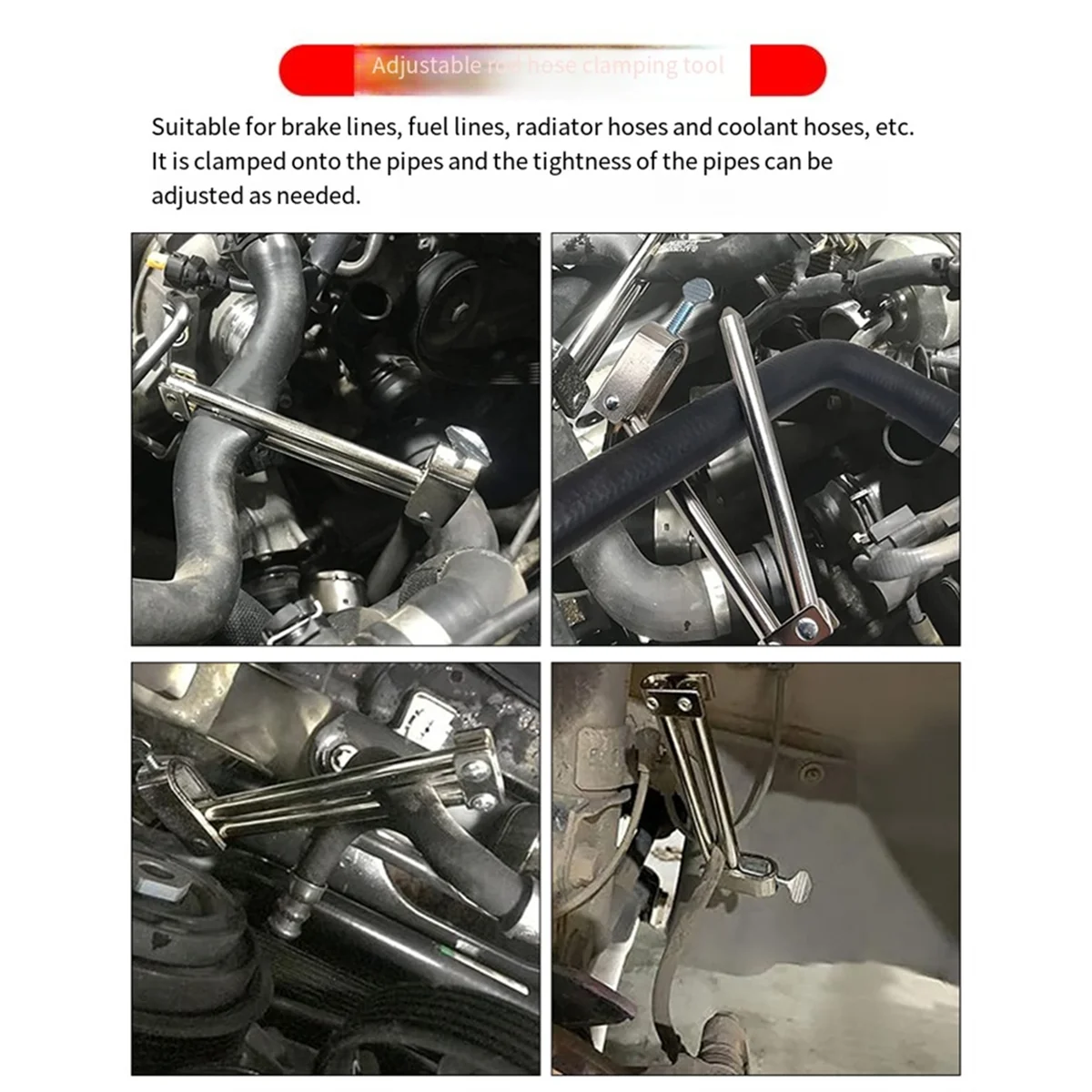 AA25 Tubing Sealing Clamp Auto Hand Tool Accesory Brake Hose Clamp Tool Hose Clamp Tool Cutoff Plier Repair for Brake Tubing