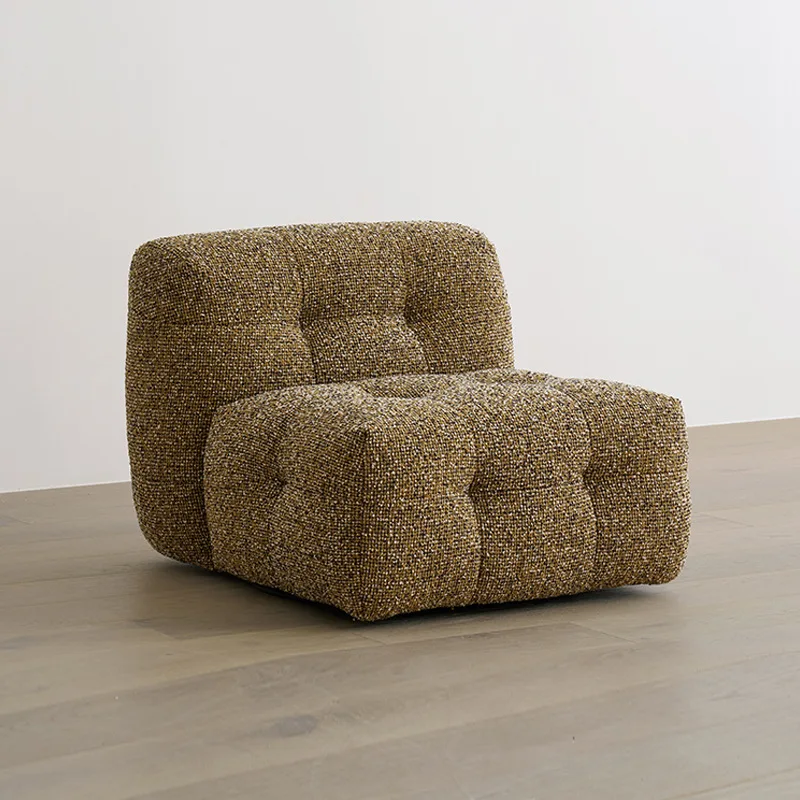 Medieval fabric single sofa marshmallow shape armless sofa rotatable leisure chair