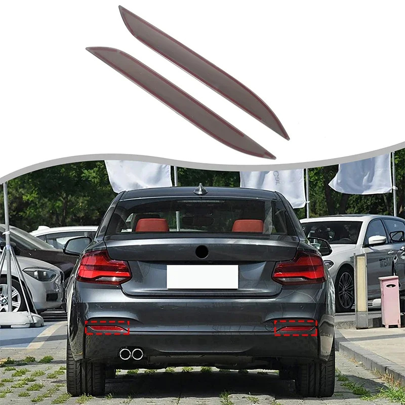 

For BMW 2 Series F22 F23 2014-2019 ABS Black Car Rear Fog Light Shade Decorative Sticker Auto Accessories (M Sports Edition)