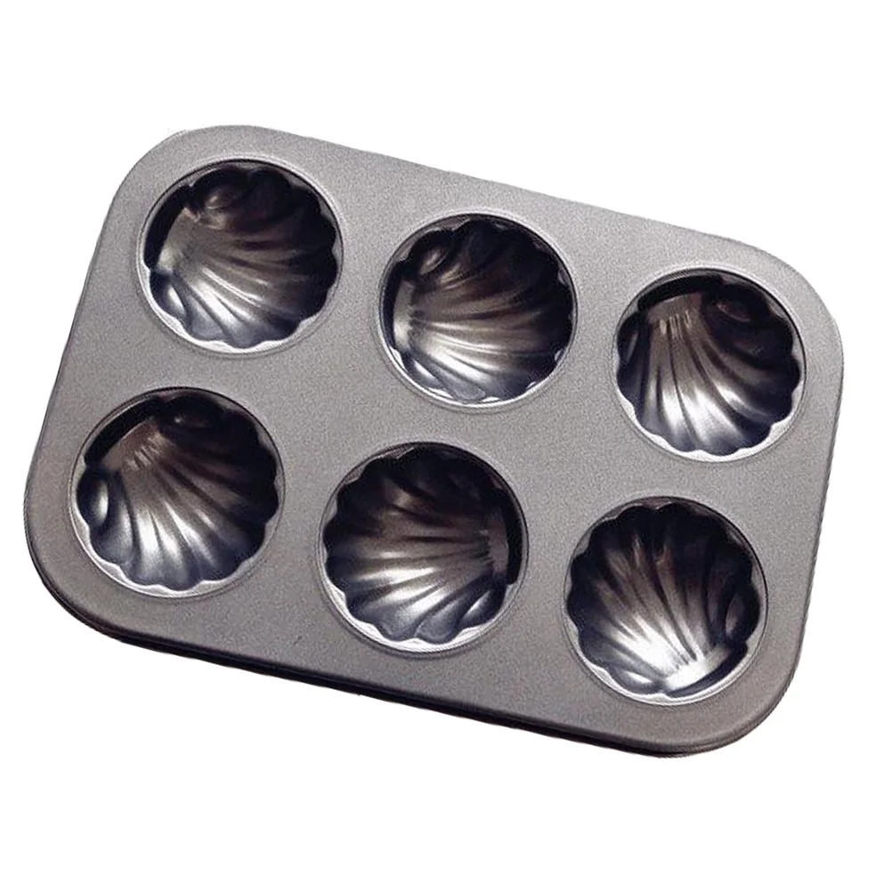 

1pc 6-Cavity Cake Mold Carbon Steel Non-Stick Baking Pan For Diy Jelly Dessert Reusable Kitchen Bake Tool Multi-Purpose Smooth