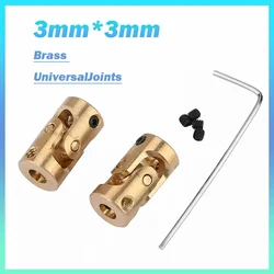 10pcs 3mm*3mm Brass Motor Shaft Gimbal Connector RC Boat Car Metal Universal Joint Coupling Cardan Joint