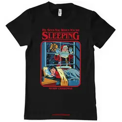 Officially Licensed Steven Rhodes Santa Sees You Men's T Shirt S XXL Sizes long or short sleeves