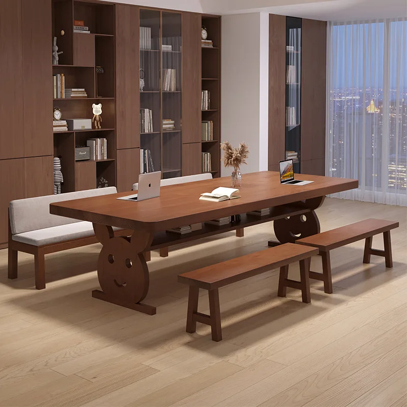 

Modern simple solid wood desk computer desk household with laminate writing desk living room long table study table