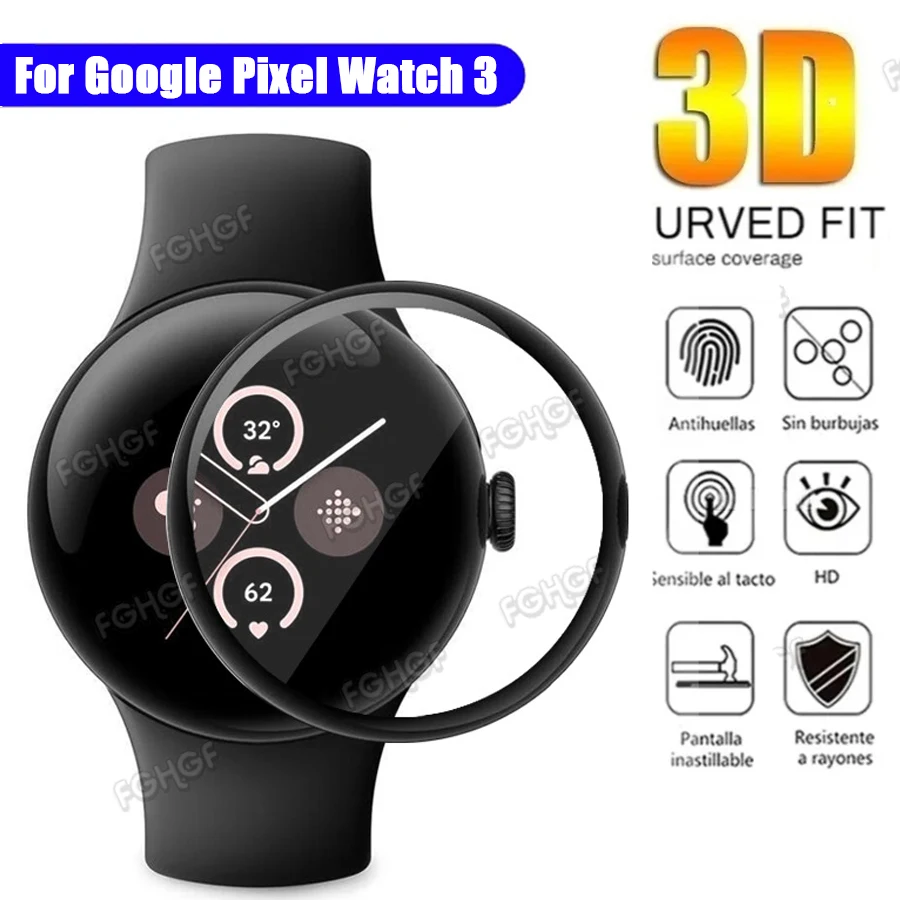 Screen Protector For Google Pixel Watch 3 41 45mm Anti-scratch Full Coverage Protective Film For Google Pixel Watch 3 Not Glass