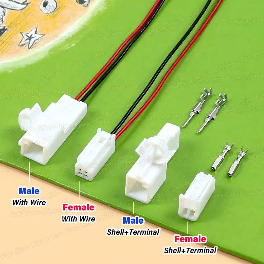 2Pin Car Light Lamp Unsealed Reader Coil Plug Connector 7283-5845/7282-5845 Automobile Starter Wiring Terminal Socket for Toyota