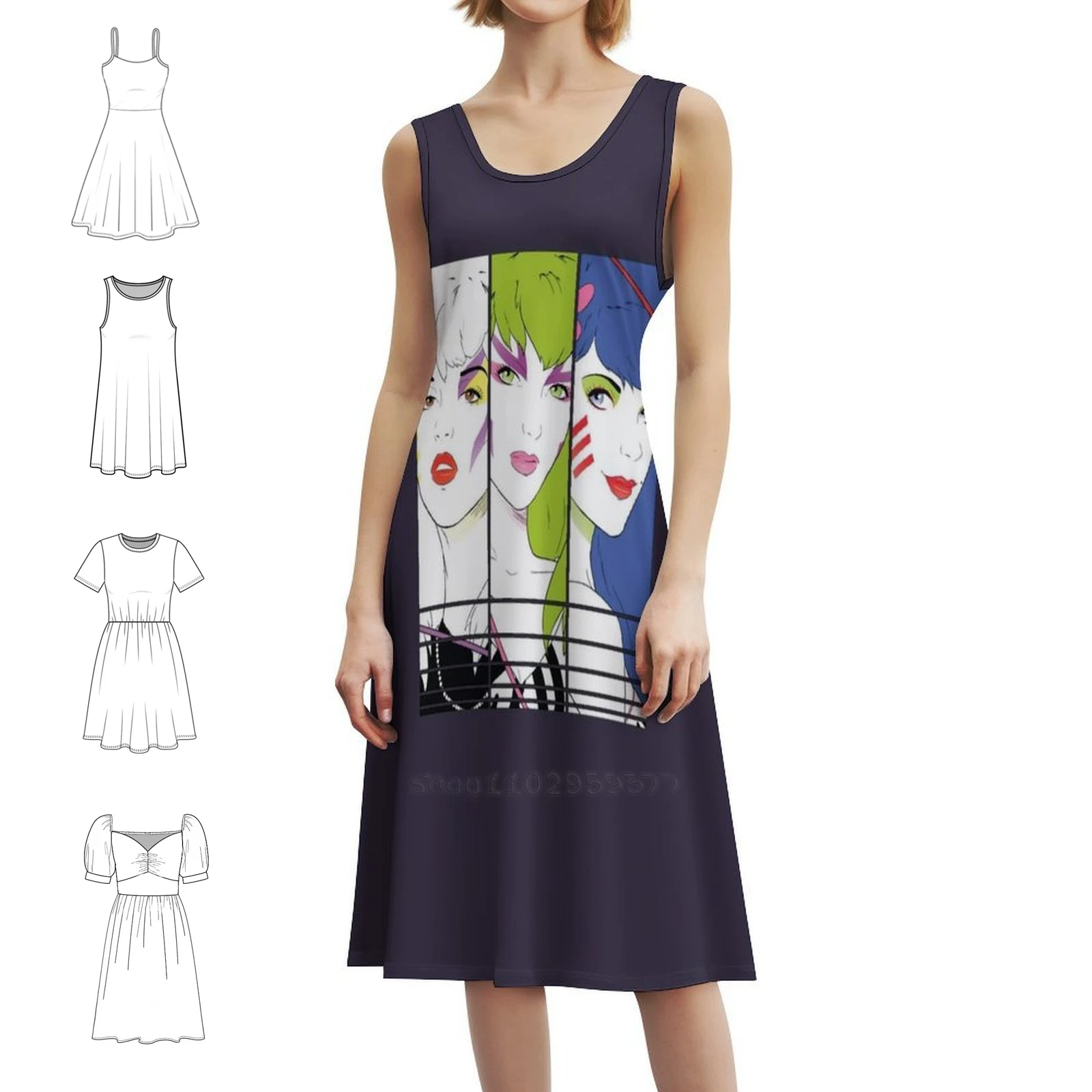 

Винтажное ретро Джем и голограммы, подарки для любителей кино, женское элегантное праздничное платье, платье трапециевидной формы с короткими/длинными/без рукавов