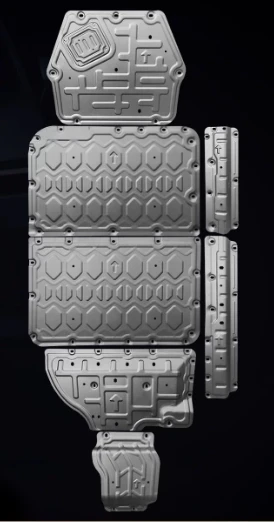 Leopard 7 chassis armor, Leopard 7 battery guard, Leopard 7 engine dedicated lower guard