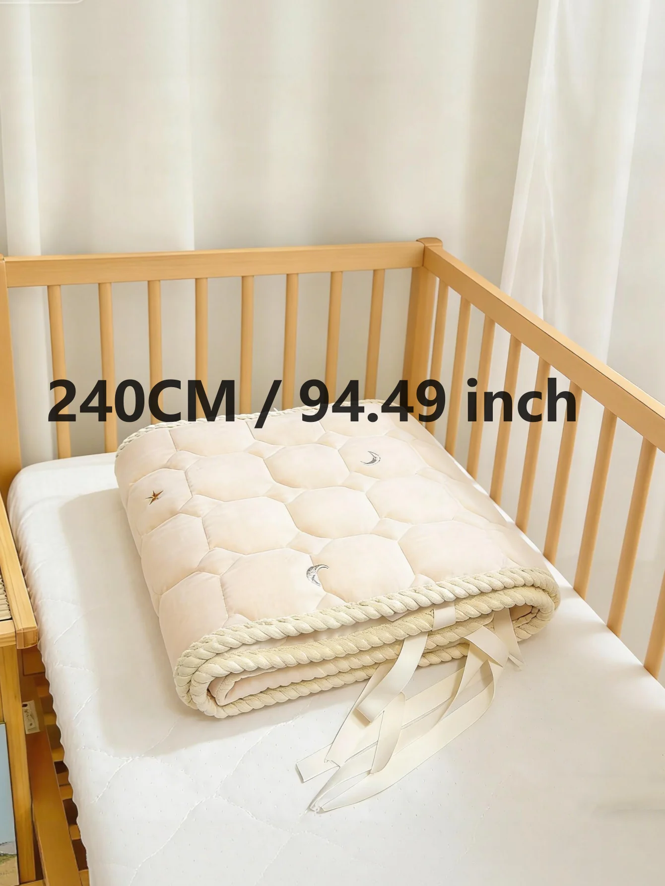 Baby Crib Bumper Pure Cotton Children's Spliced Bed Guardrail Anti-Collision Baby 1 Piece Bumper for infant image 3