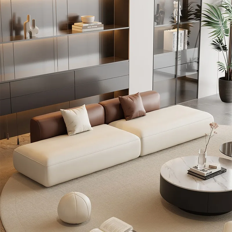 Sales Office Leather Art Sofa Rest Area Reception Beauty Salon Office Club Semi-circular curved sofa