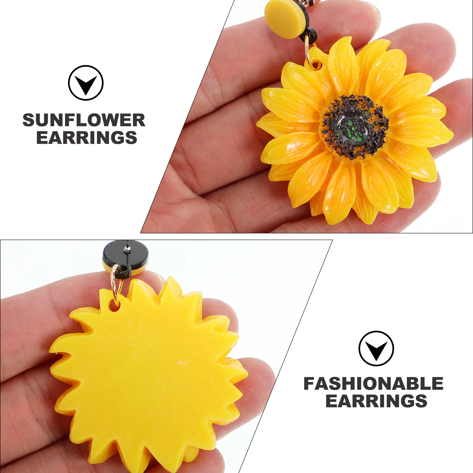 

1Pair Sunflower Earrings Alloy Durable Lightweight Creative Design Flower Pattern Stylish Ear Adornments for Ladies