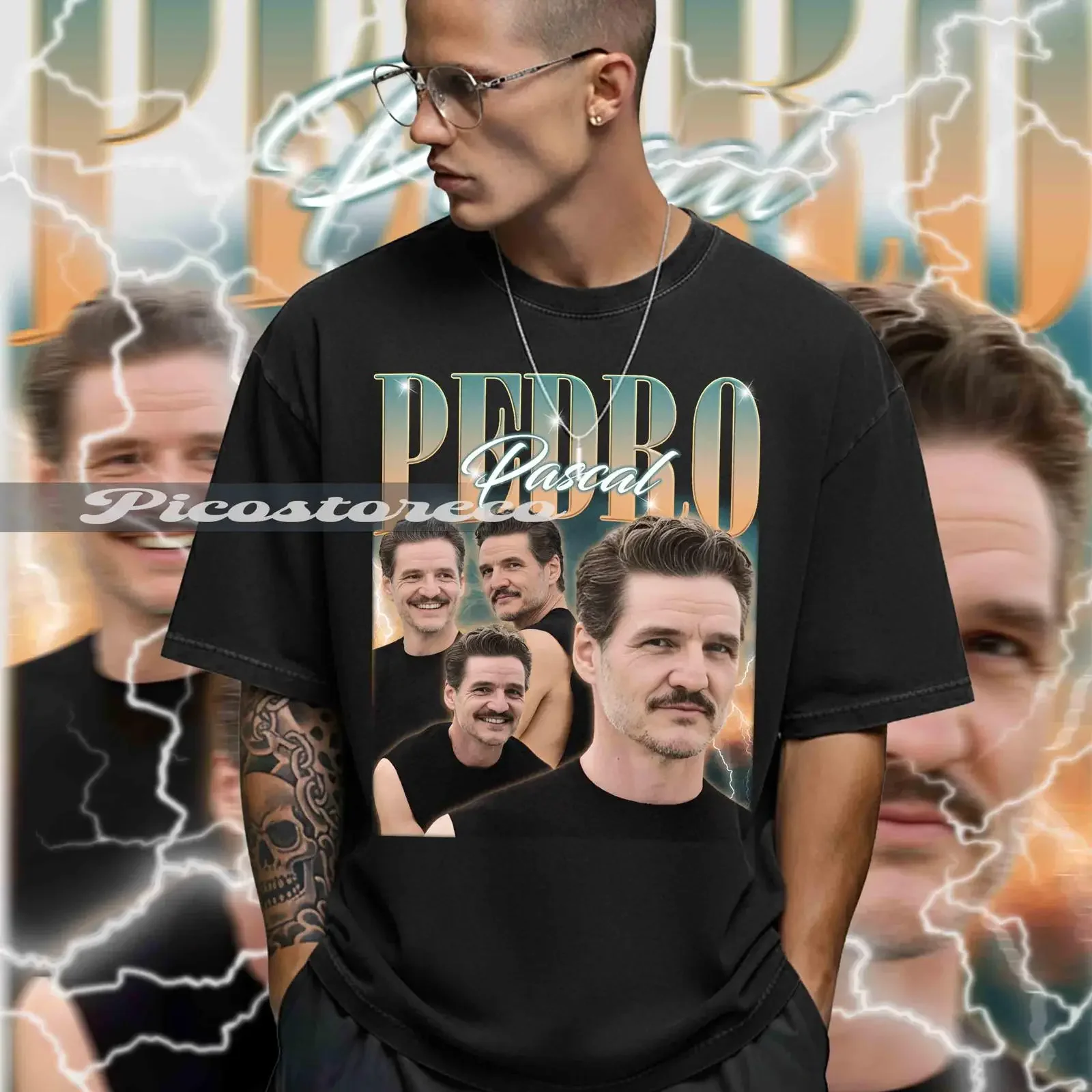 Limited Pedro Pascal 90s Vintage Bootleg T shirt Balmaceda Pasca SweaT s For Man and Women  vintage Washed Soft Casual Unisex