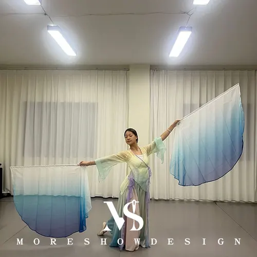 Imagen 2 del producto Banderas de danza cristiana, accesorios de baile de 140x96cm, pancartas de baile, rendimiento de iglesia, opciones de Color degradado con palos