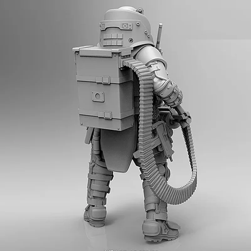 Micro figurine Miniature en résine Gk pour mitrailleuse lourde, modèle blanc imprimé en 3d, jouet à collectionner, Kit non assemblé et non peint, 1/24