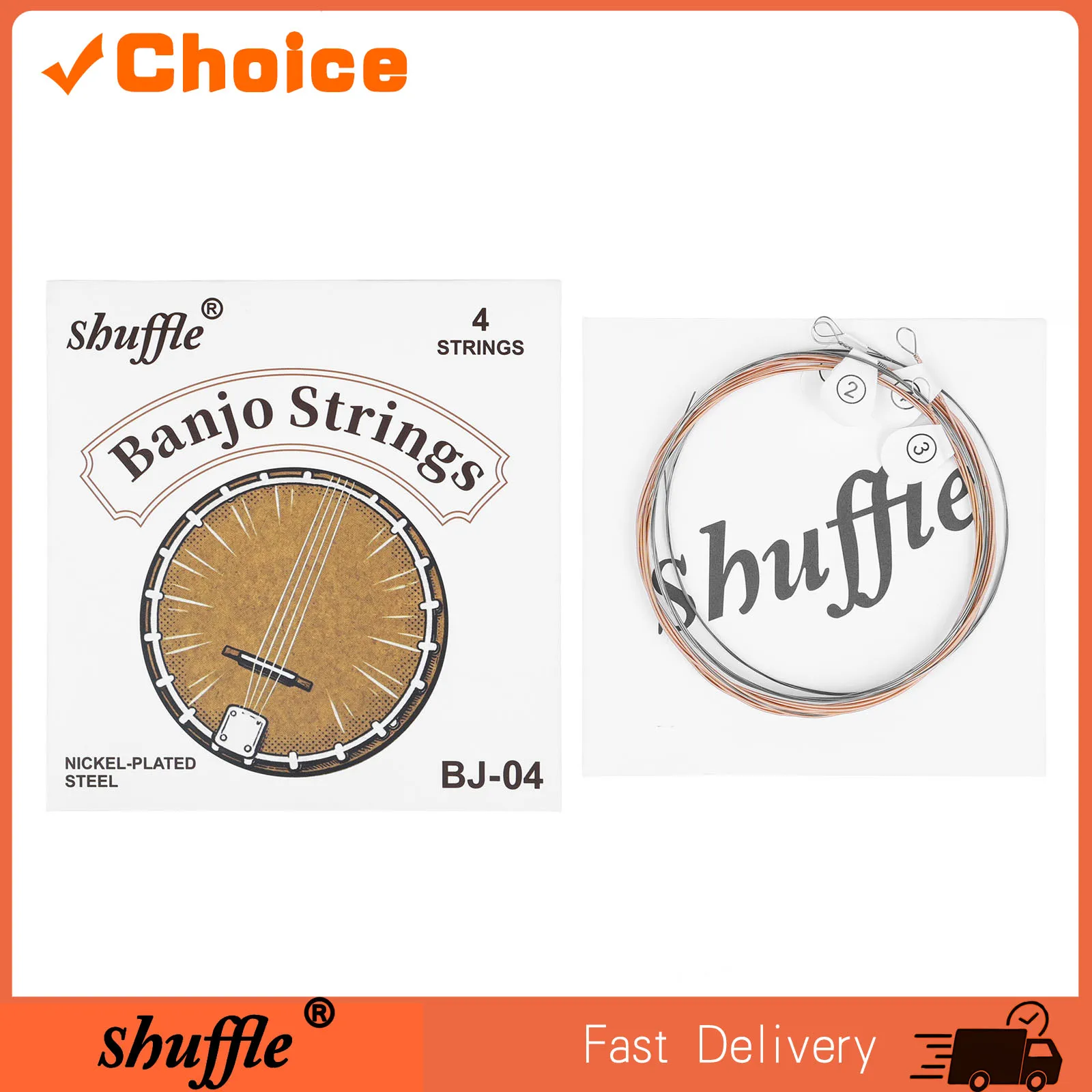 4String Banjo Strings Set 1/3/10Pcs BJ04 Phosphor Bronze Anti-Rust Coated Steel Core Professional Replacement Banjo Accessories