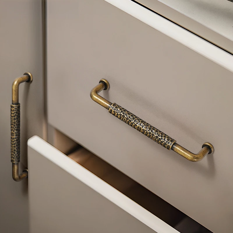 Vintage Antique‑Copper Cabinet Pull Handle Unique Knob New‑Style Cupboard Shoe Wardrobe Drawer Furniture Hardware