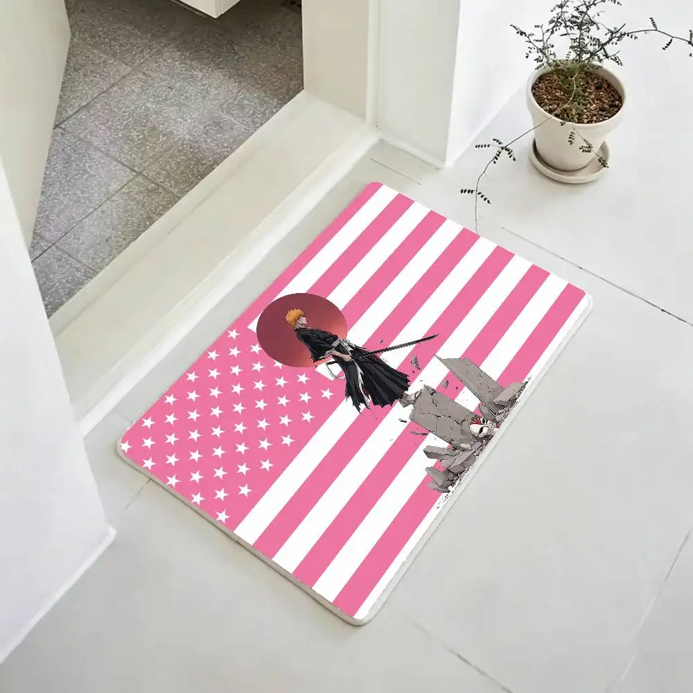 BLEACH-S I-Ichigo Kurosaki Floor Mat Bathroom Absorbent Mat Rugs Simple Door Dirt-resistant Mat Home Kitchen Mat