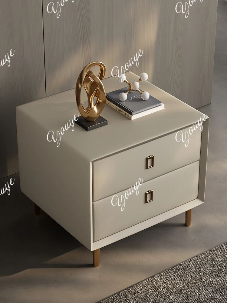 

Light luxury fashion bedside table Nordic simple post-modern bedroom storage small apartment storage high foot