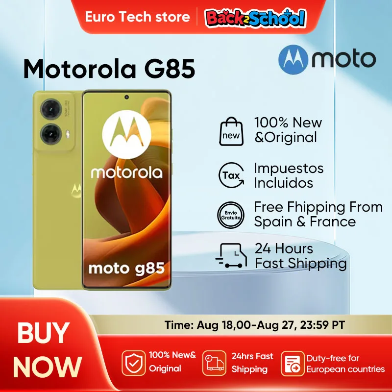 Motorola G85 6.67 'pol FHD + HiD 120Hz affichage SGS faible lumire bleue Snapdragon 6s Gen 3 50 + 8MP double camra 5000mAh batterie