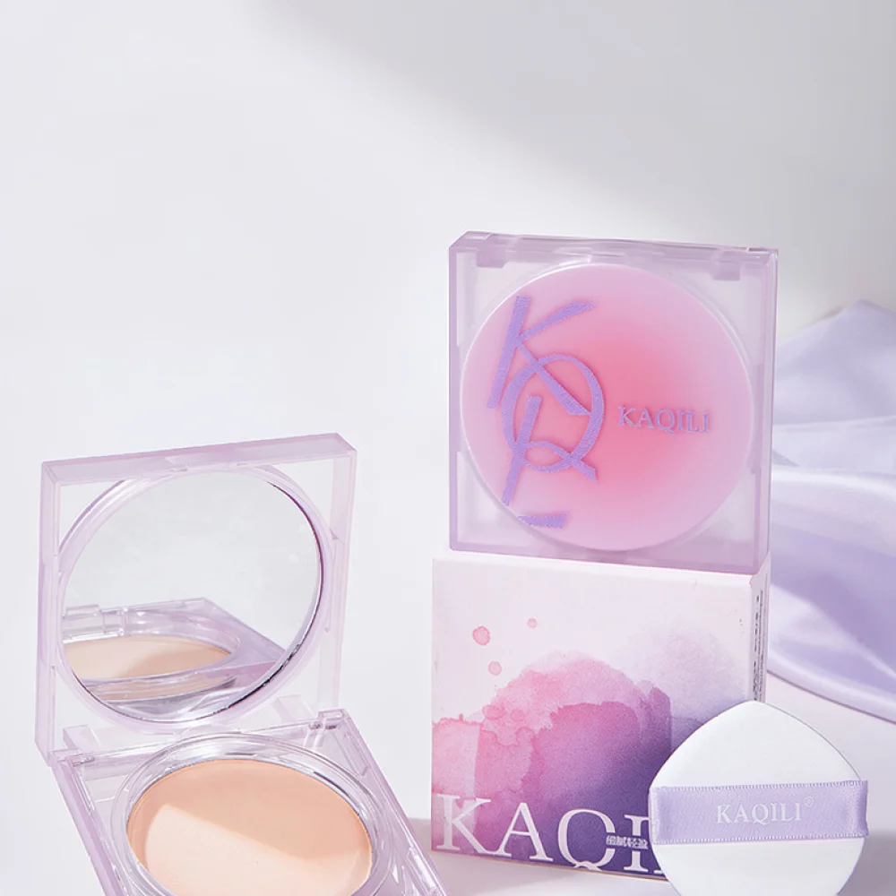For For Kaqili Face Powder Foundation Matte Oil Control Smooth Finishing Pressed Powder Natural Tone Long Wearing Makeup Compact