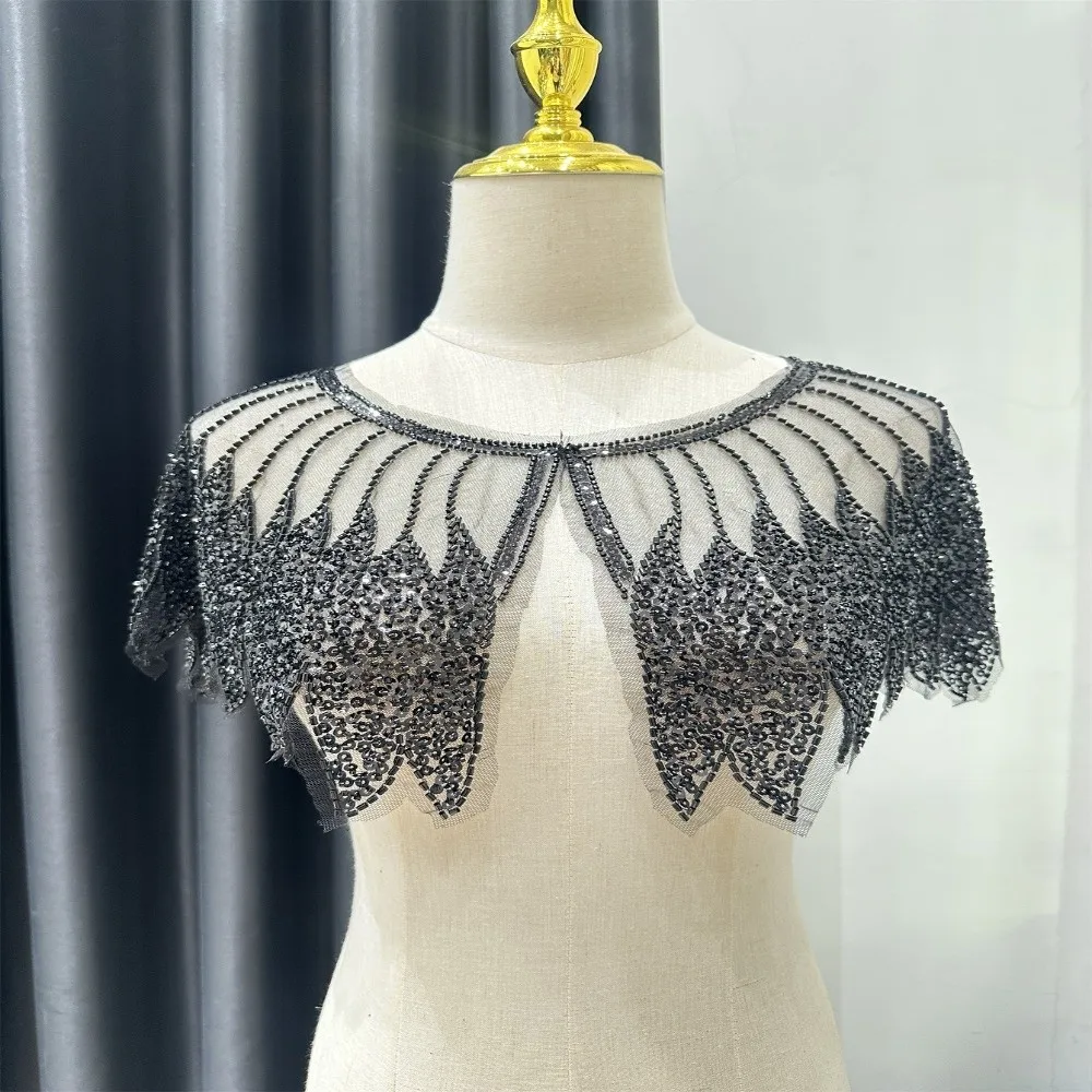 

Элегантная шаль с пайетками и бисером в стиле 1920-х годов, вечерний короткий кардиган