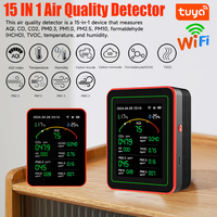 Air Quality Detector 15/12/10/6/5 in 1 Air Quality Tester Temperature Humidity Meter CO/CO2/HCHO/TVOC/AQI/PM2.5/PM10