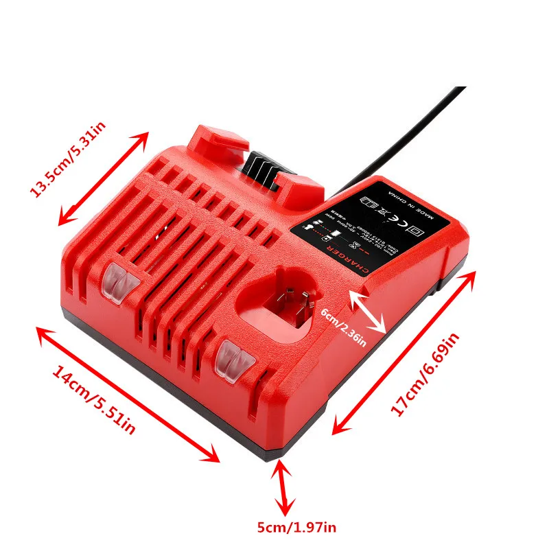 Hight quality 3A Li-ion Battery Charger for Milwaukee for M12 M18 48-11-1815 48-11-1828 48-11-2401 48-11-2402 110-240V EU Plug