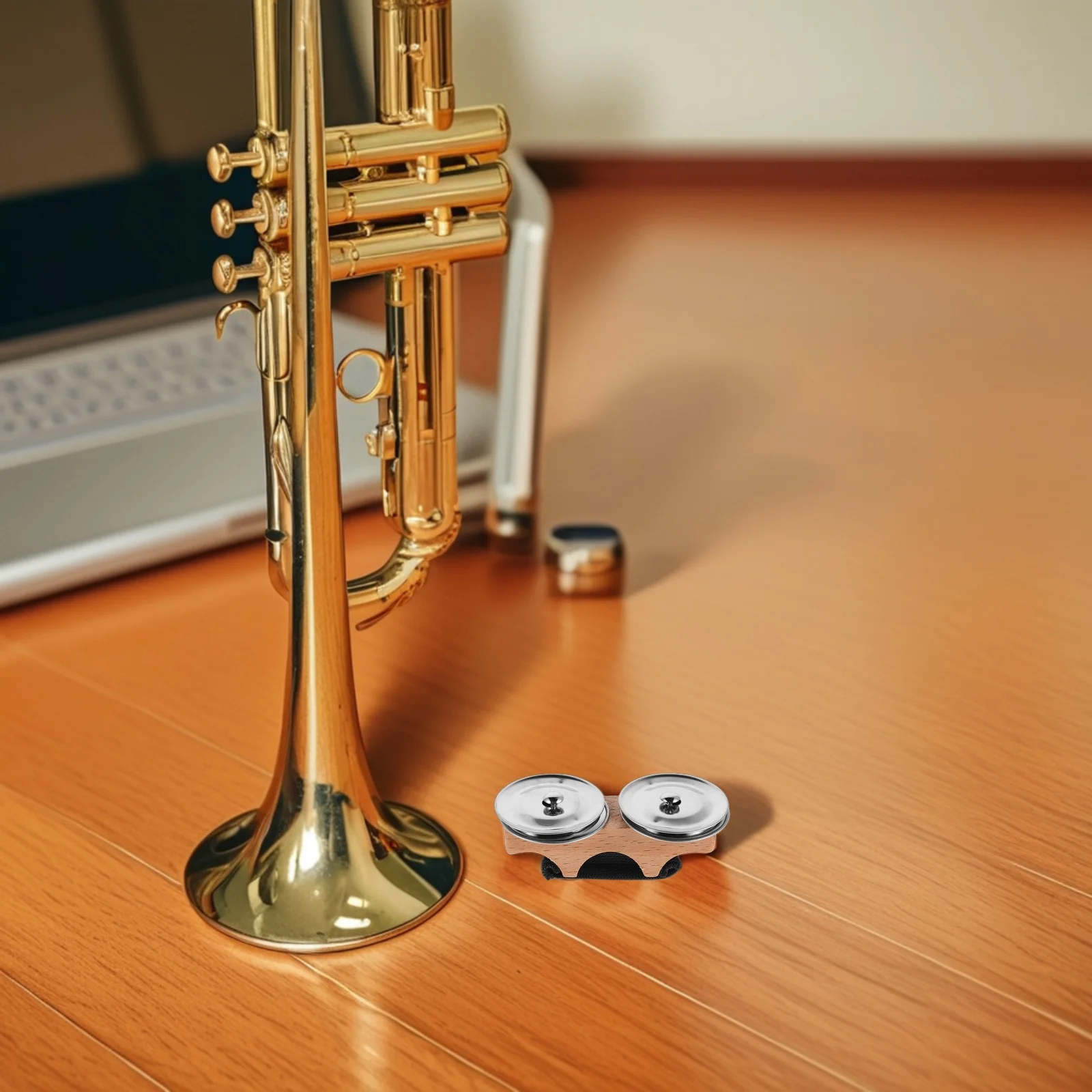 Platillo de dedo, campana, tambor, campanas de mano, accesorios, Mini percusión, cascabel para niños, instrumento de juguete Musical de baile de Metal de madera