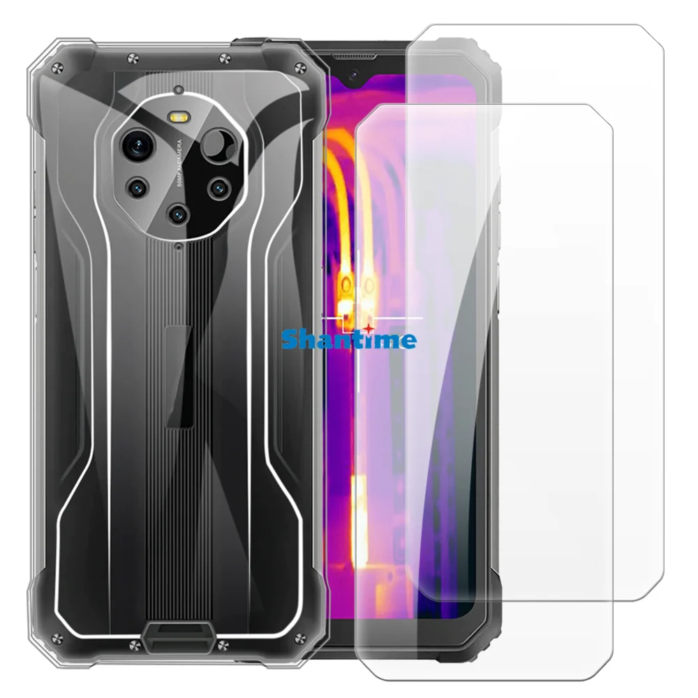 Soft Case + 2 Pack Tempered Glass Screen Protectors for Blackview BL8800 Pro, BL8800 Full-Body Protection