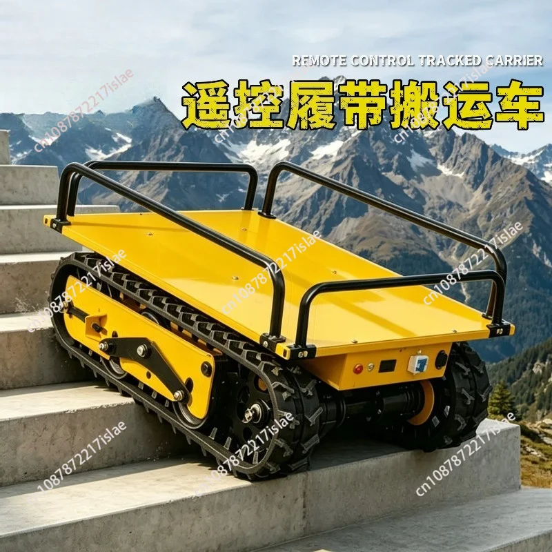Small Tracked Undercarriage, RC Stair Climber, Electric Cargo Cart for Mountain, Farm & Engineering