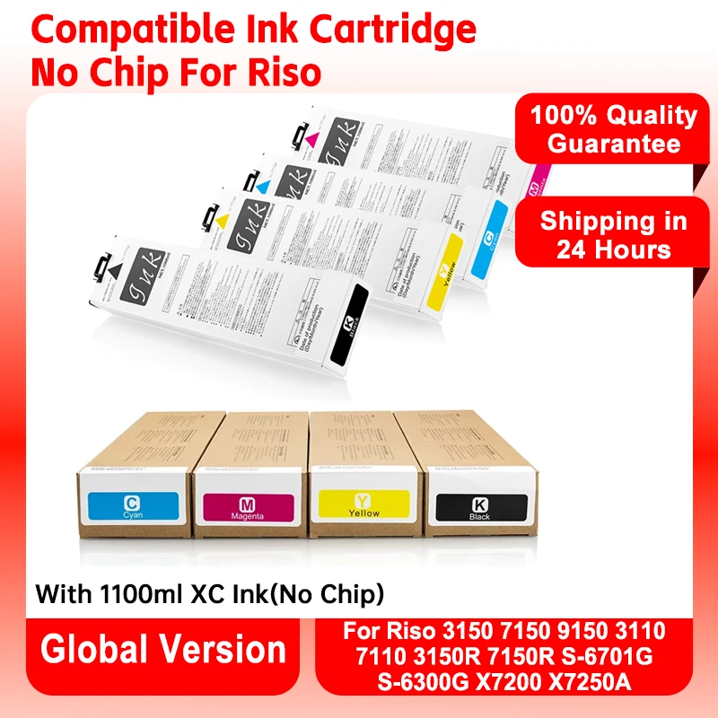 

Совместимый картридж для Riso с полными чернилами 1100 мл для Riso S-7250 S-7251 Comcolor FW1230 FW2230 FW5230 FW5231 FW5000 Print