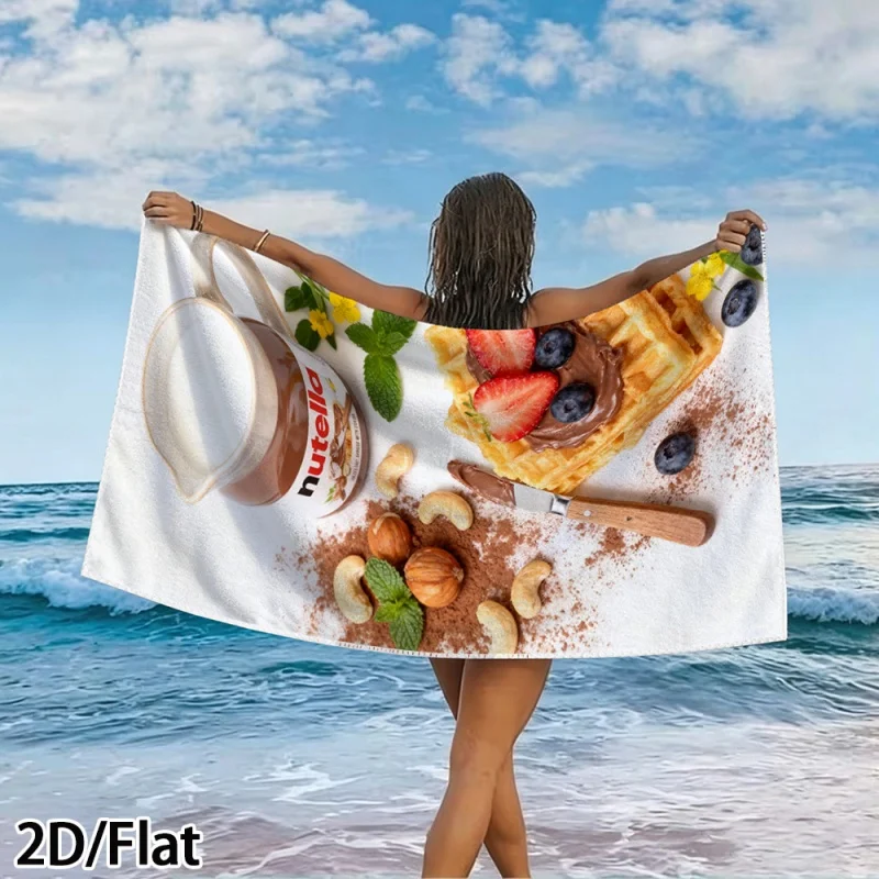Japanese Sushi Beach Towel Microfiber Delicious Food Salmon Roll Bath Towels Large Wearable Shawl Wrap Swimming Blanket