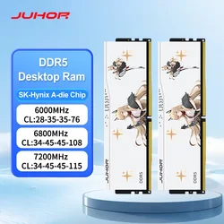 JUHOR DDR5 RAM 32GB (2x16GB) 6000MHz 6800MHz 7200MHz  (Intel XMP 3.0) Desktop Memory