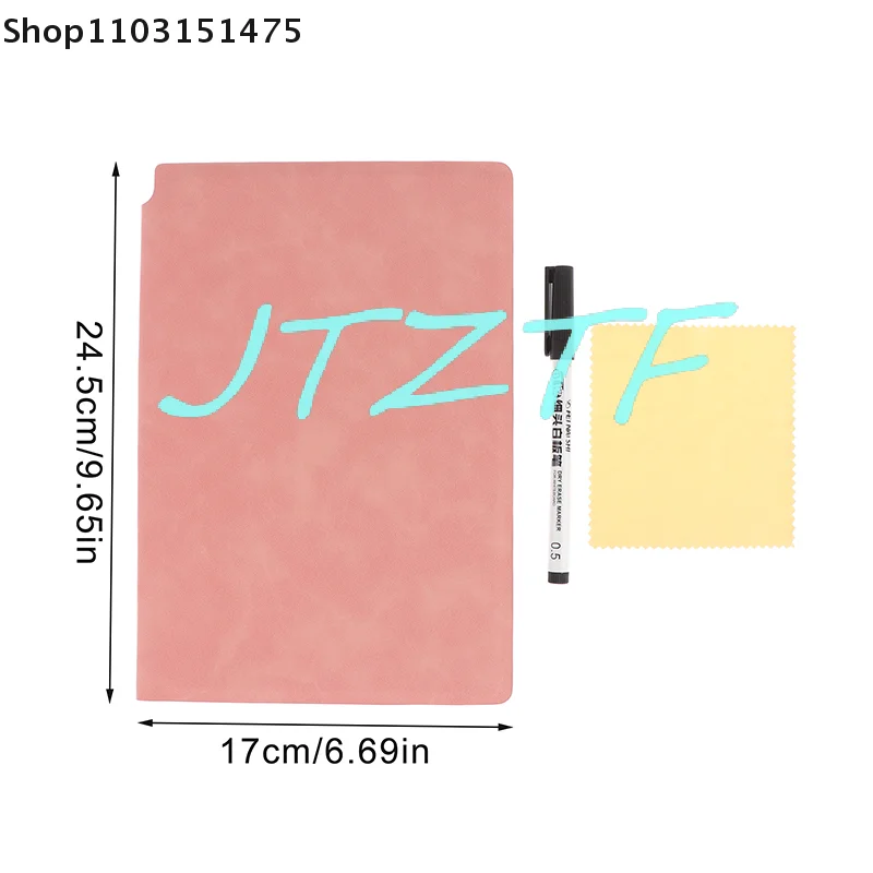دفتر ملاحظات محمول مقاس A5 مع قلم وممحاة ولوحة مذكرة جلدية - مخطط أسبوعي قابل لإعادة الاستخدام للمكتب #6