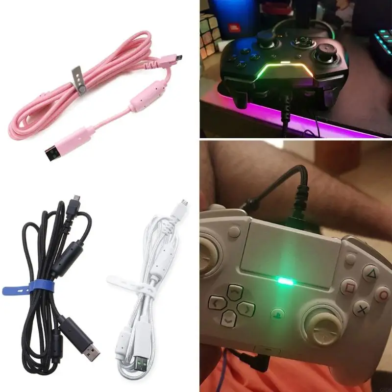 USB Cable Cord Wire Line Replacement for Wildcat / Raiju Gaming Controller Gamepad Black/White/Pink